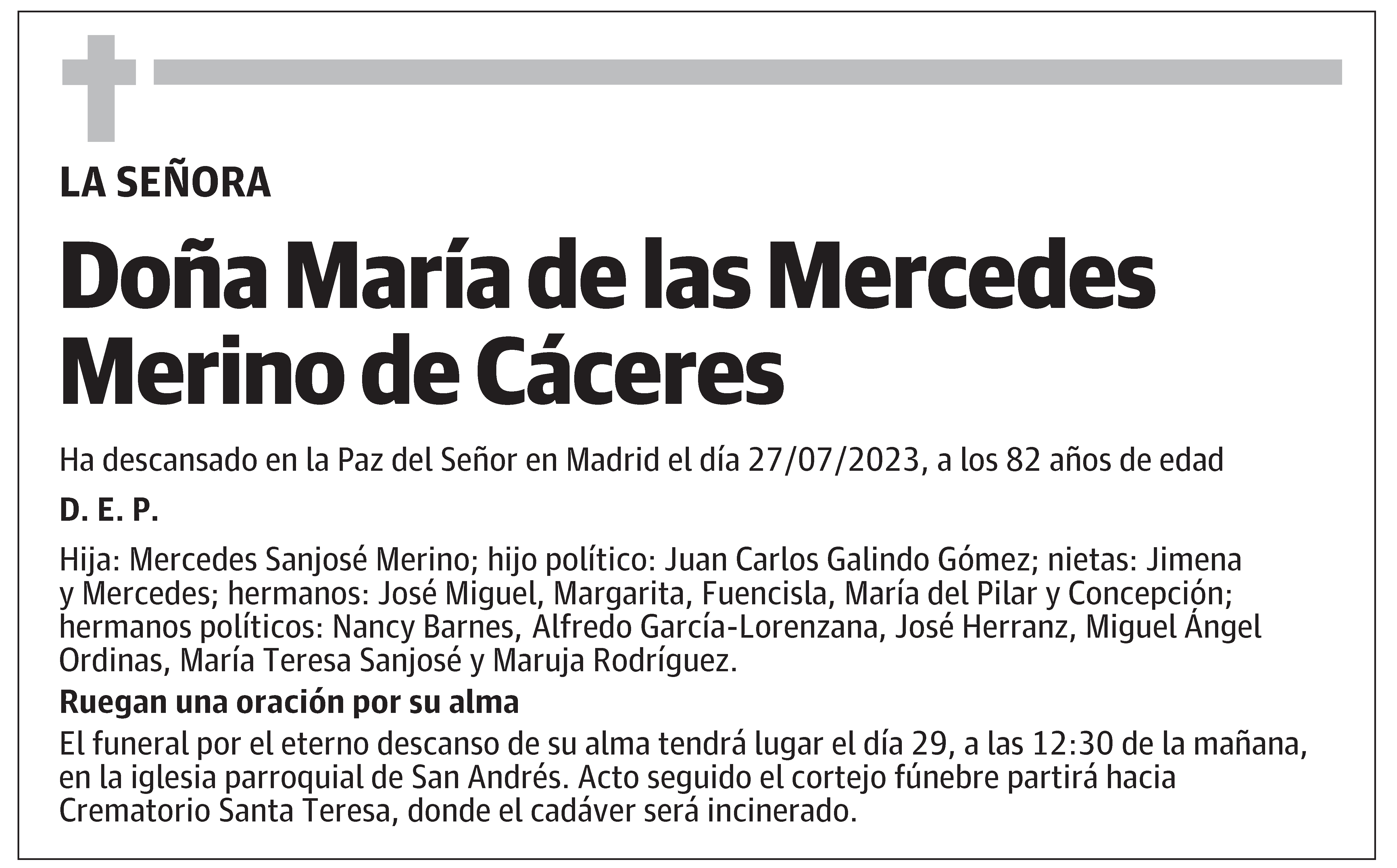 María de las Mercedes Merino de Cáceres