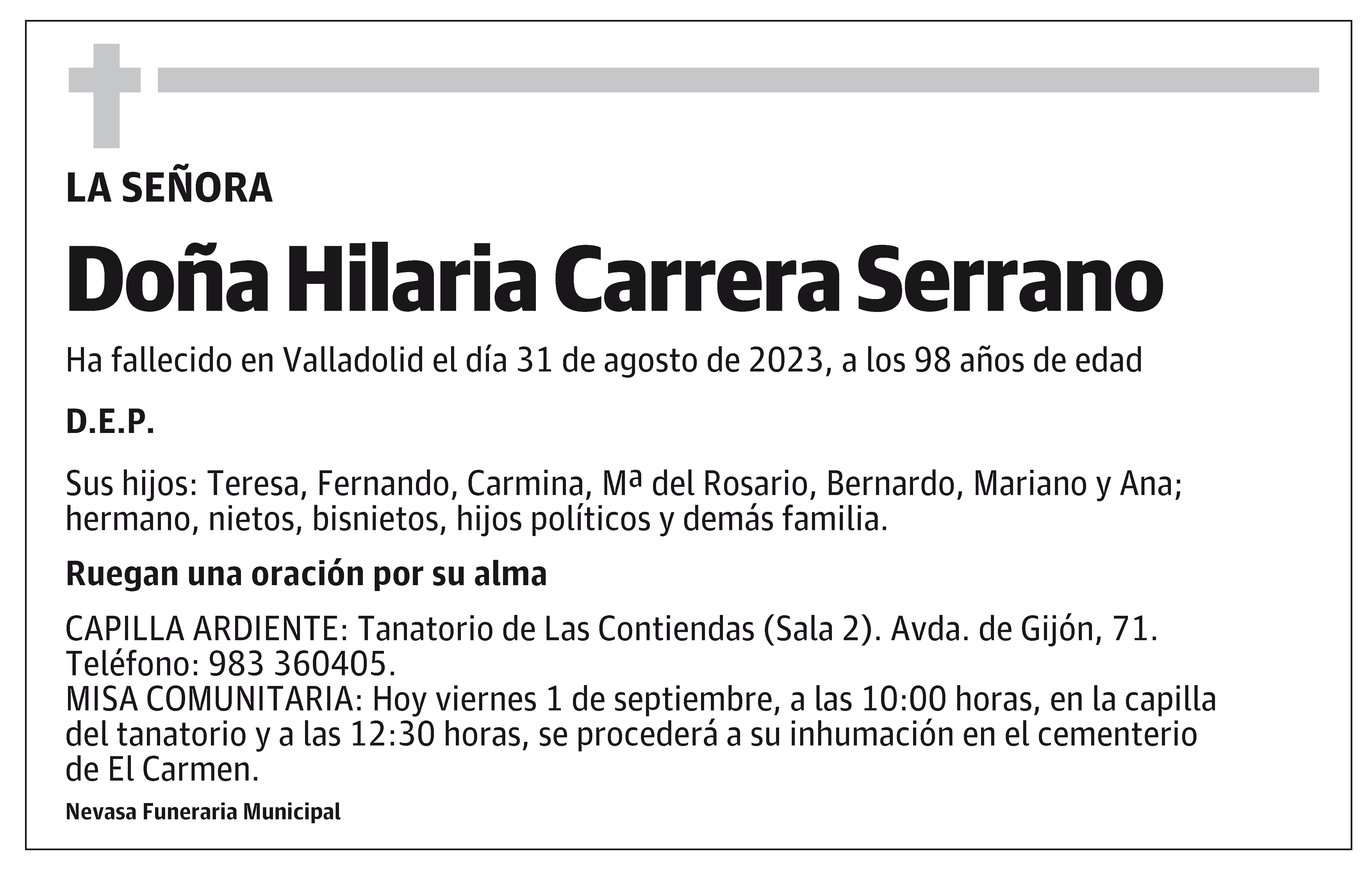 Hilaria Carrera Serrano