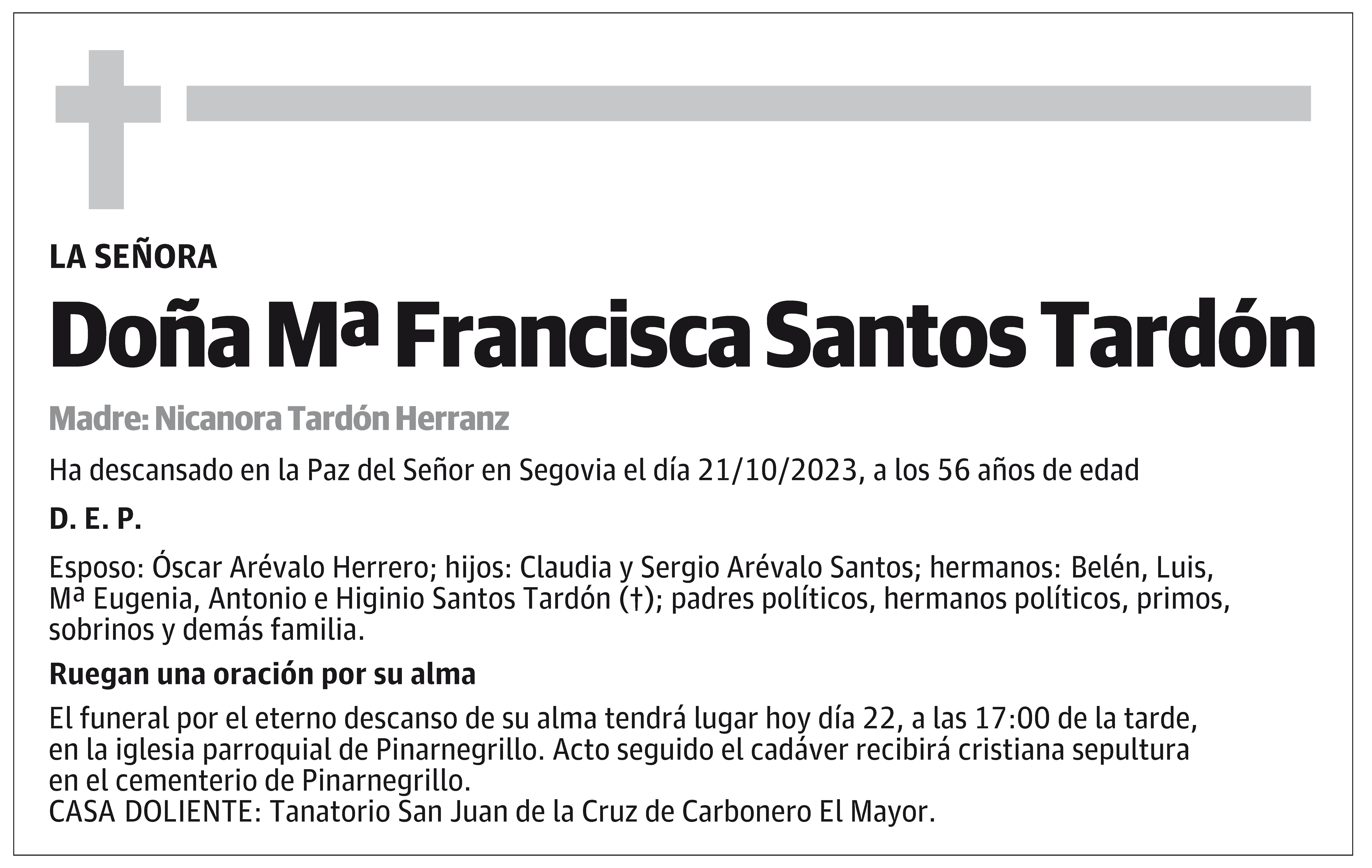 Mª Francisca Santos Tardón