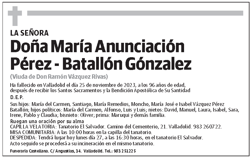María Anunciación Pérez - Batallón Gónzalez