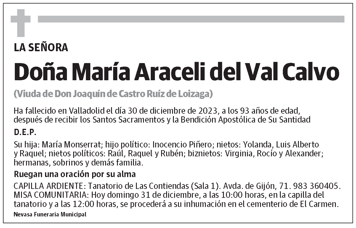 María Araceli del Val Calvo