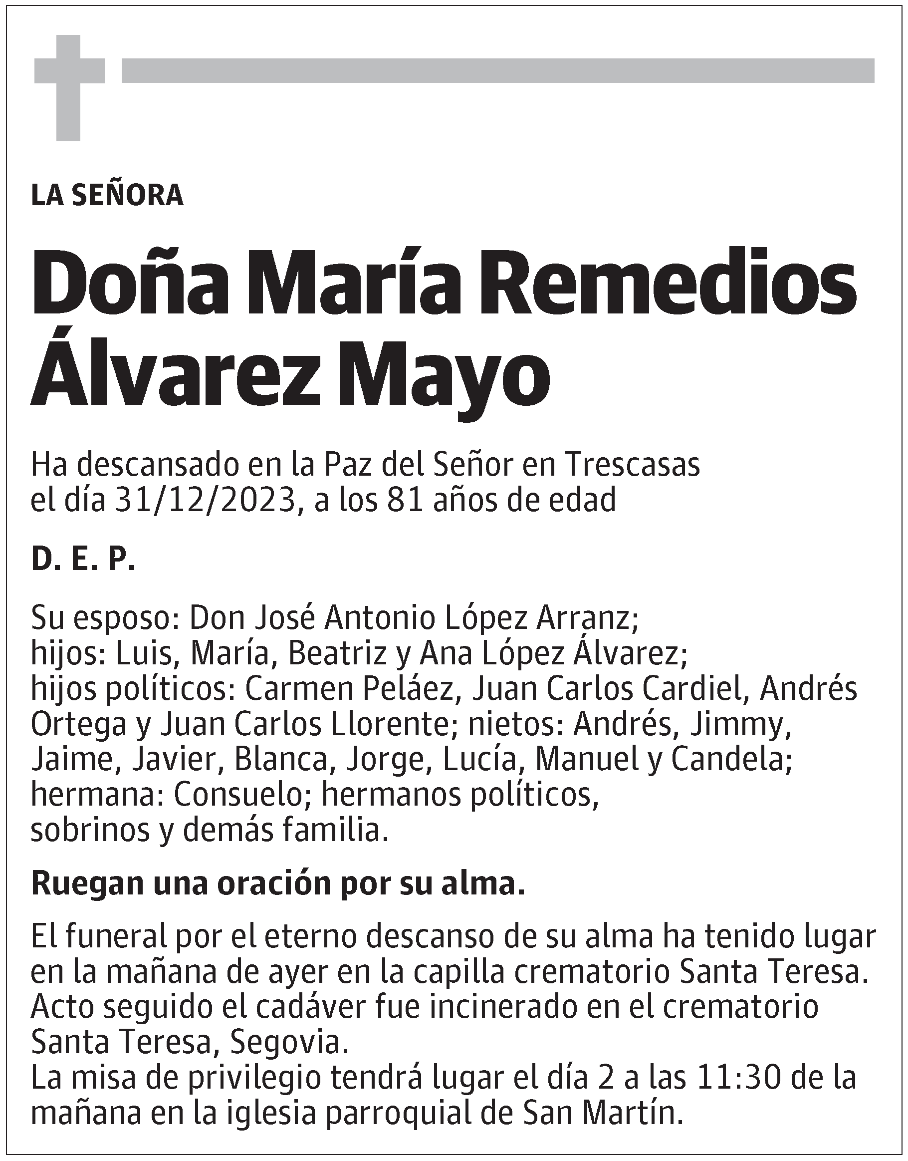 María Remedios Álvarez Mayo
