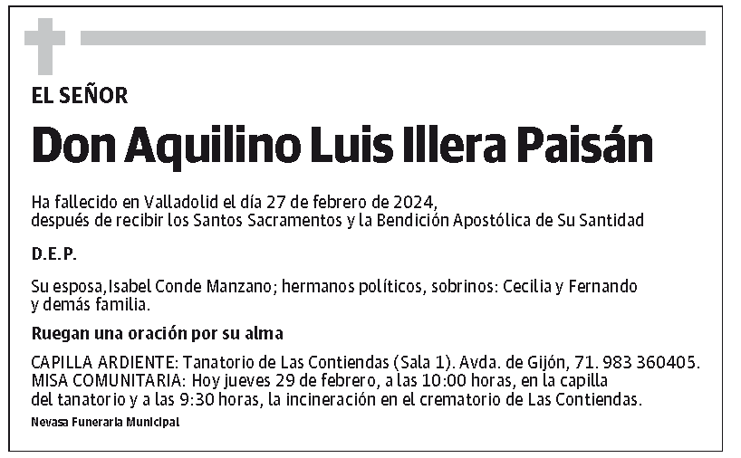Aquilino Luis Illera Paisán
