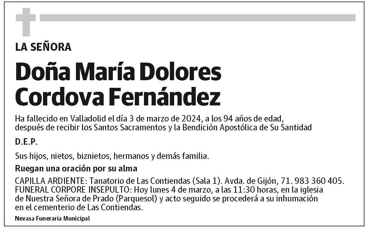 María Dolores Cordova Fernández