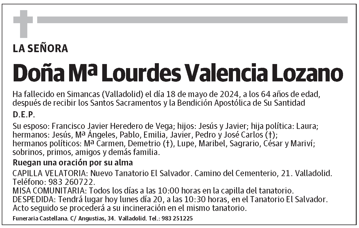 Mª Lourdes Valencia Lozano