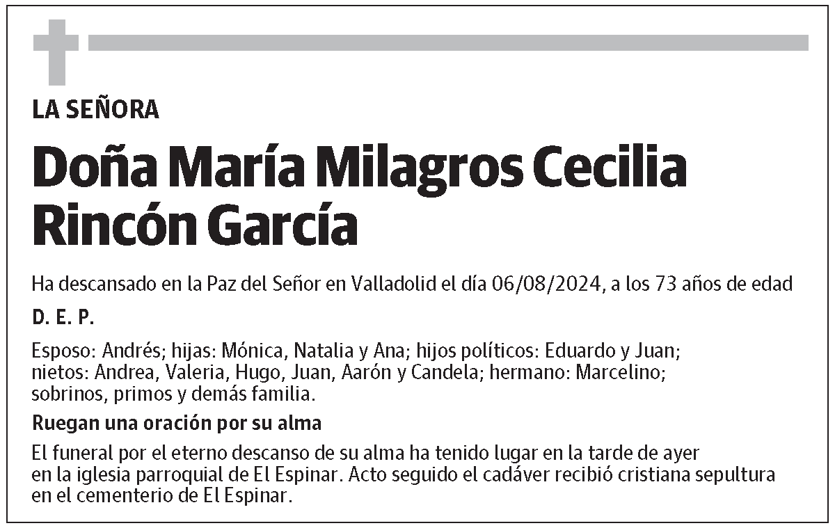 María Milagros Cecilia Rincón García