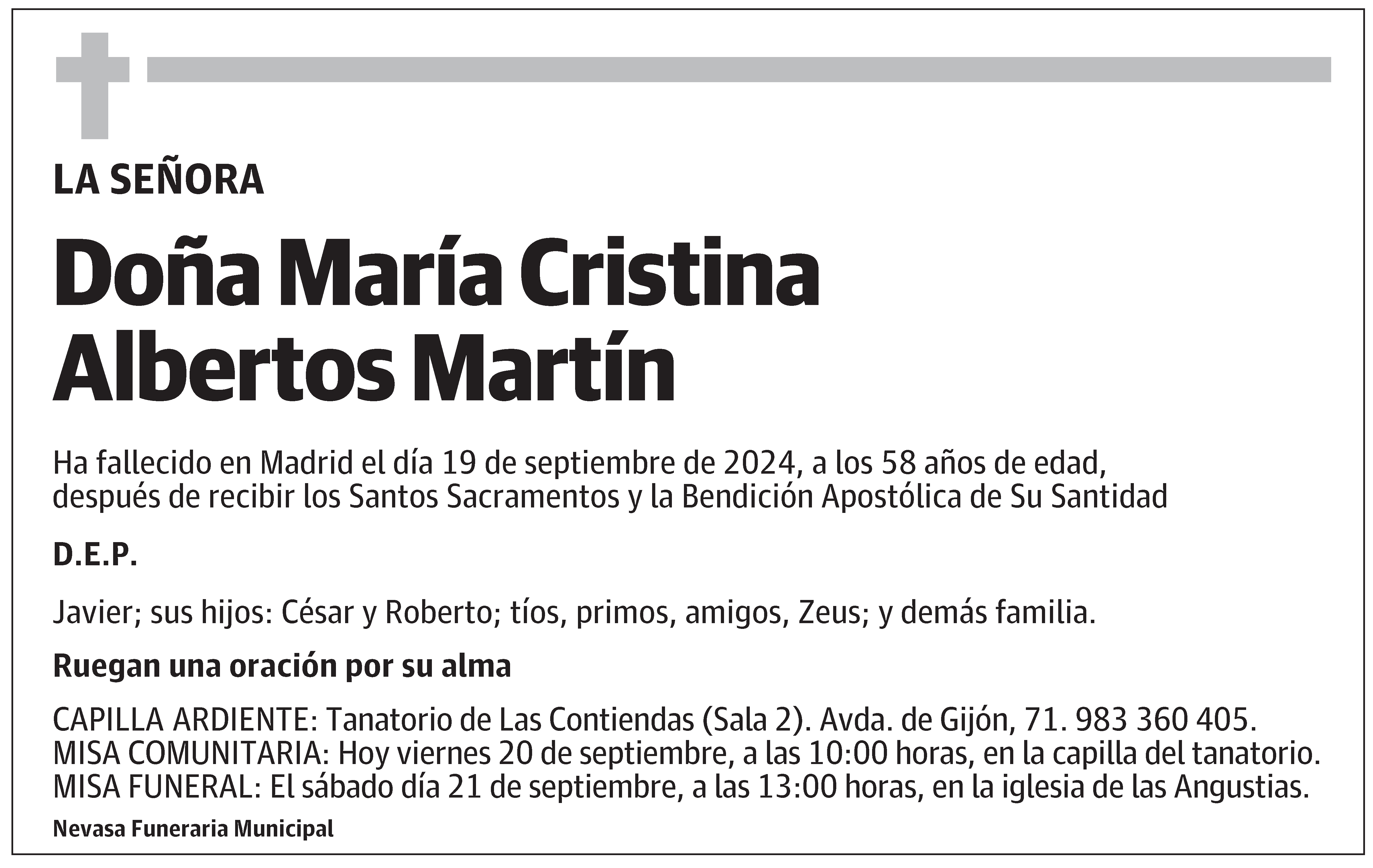María Cristina Albertos Martín