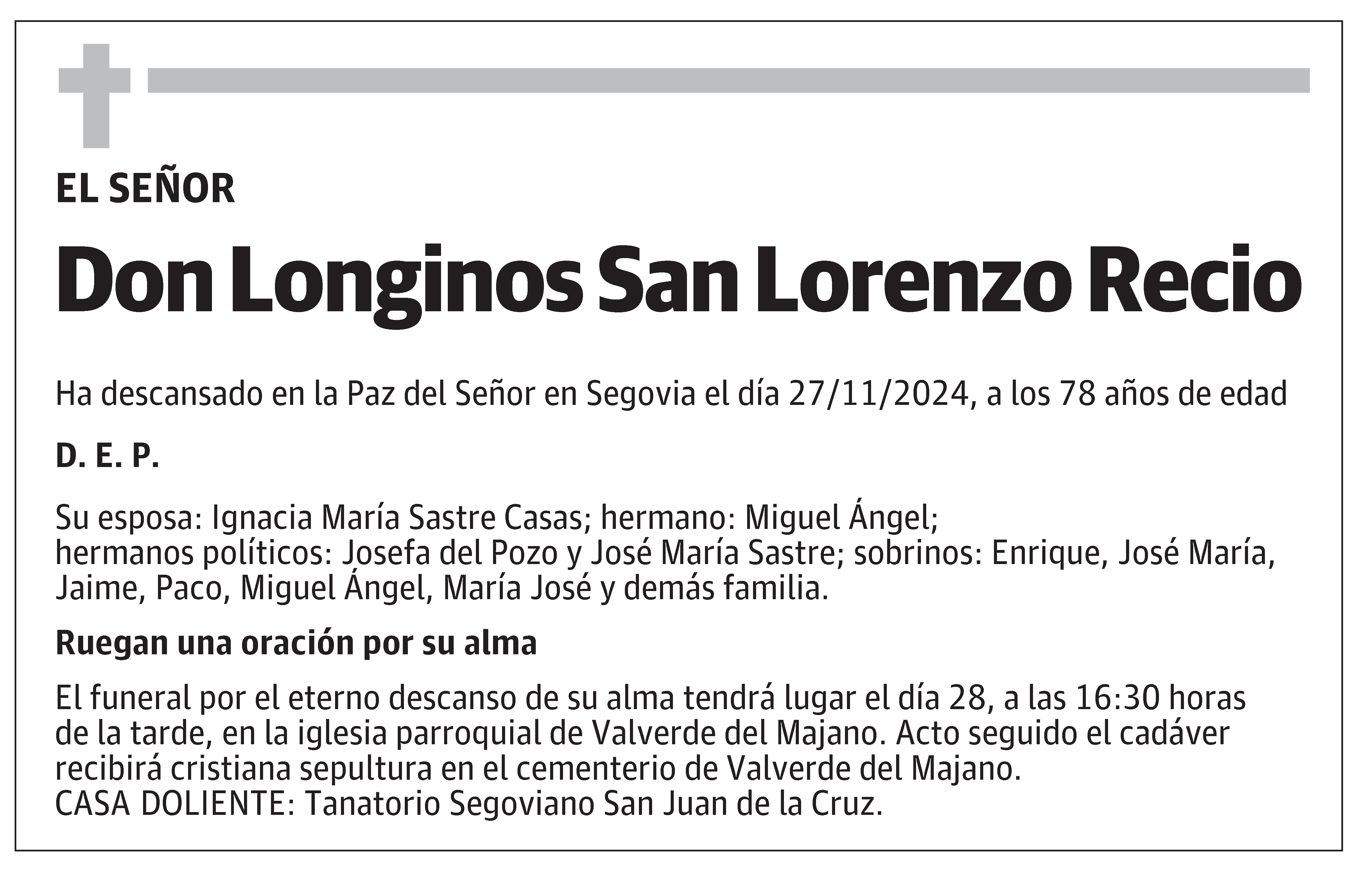 Longinos San Lorenzo Recio