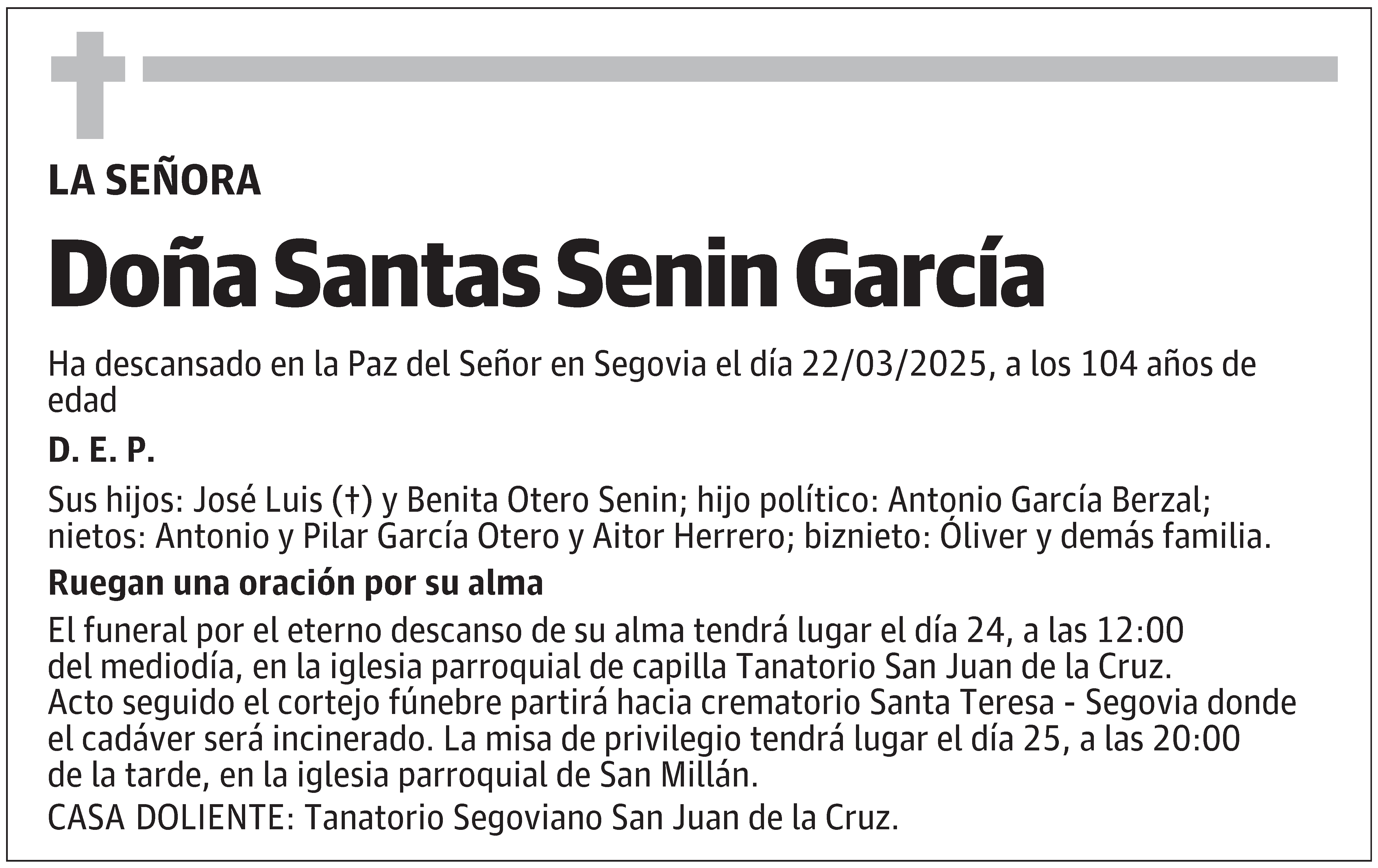 Santas Senin García