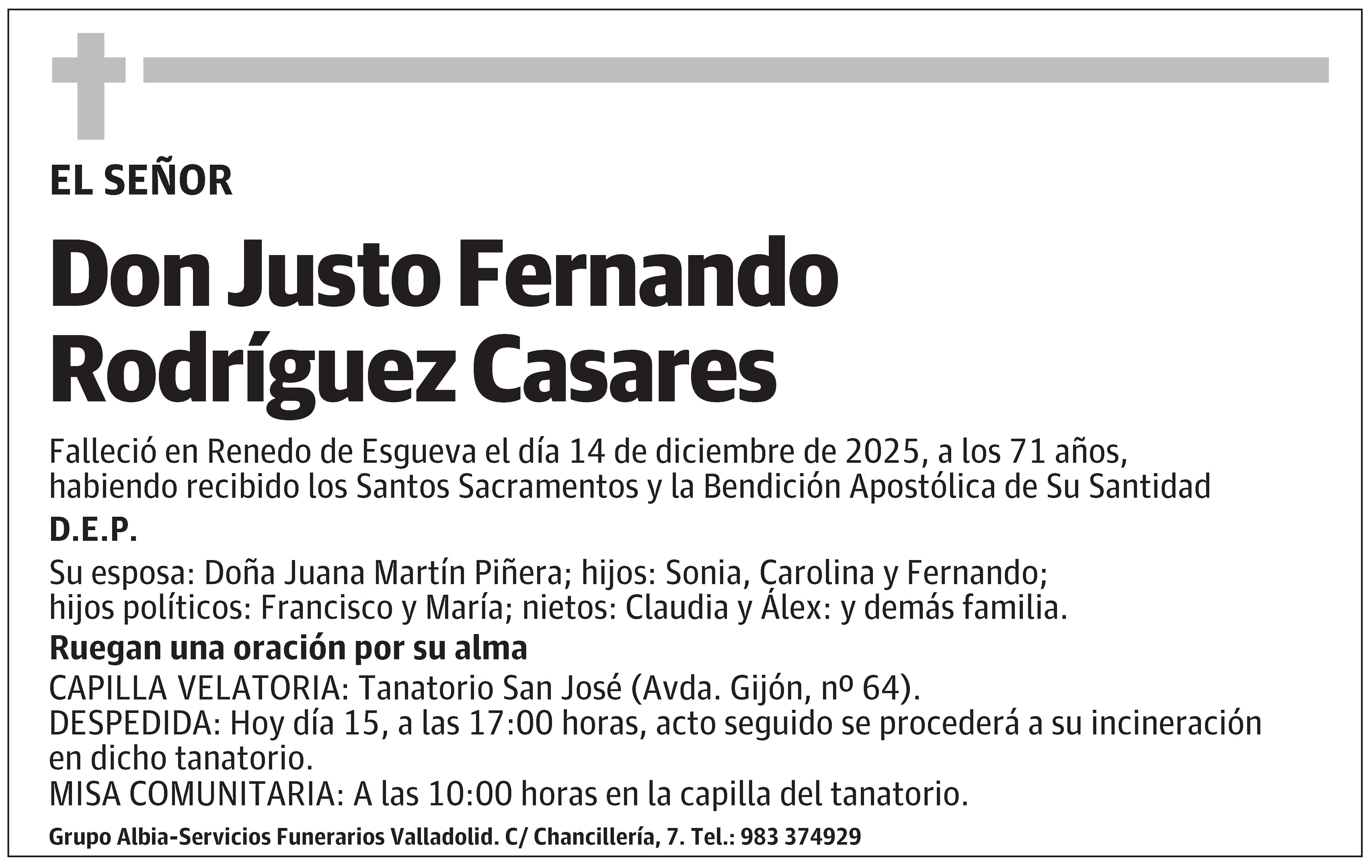 Justo Fernando Rodríguez Casares