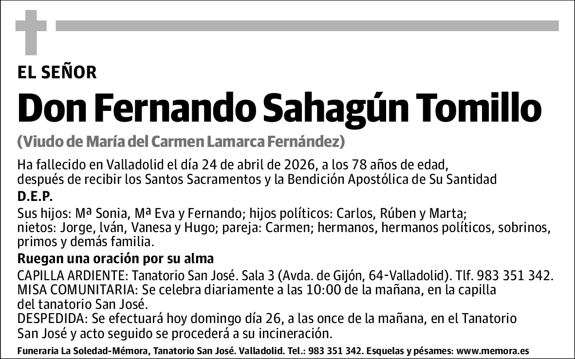 Fernando Sahagún Tomillo