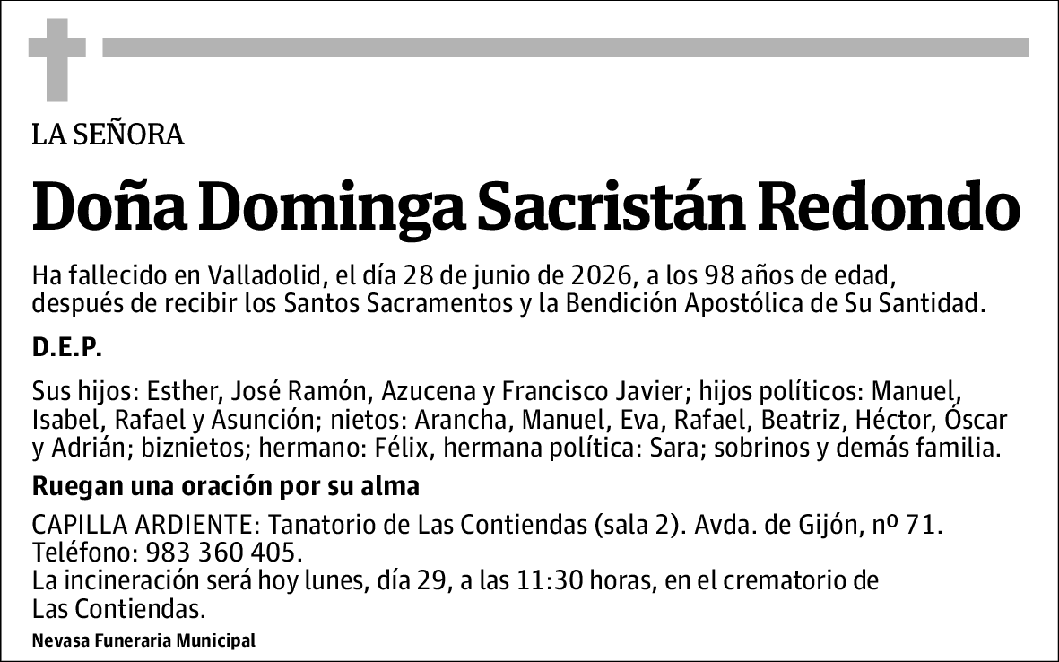 Dominga Sacristán Redondo