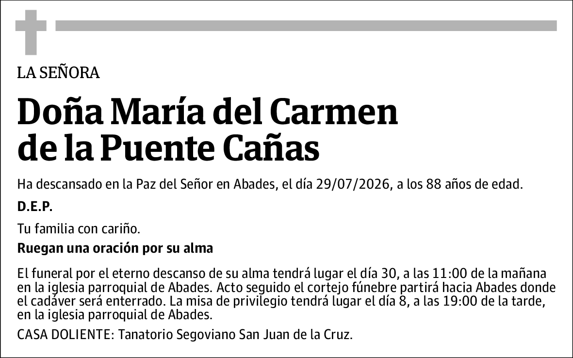 Maria del Carmen de la Puente Cañas