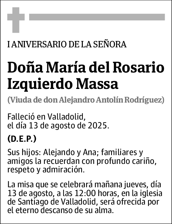 I Aniversrio Doña María Rosario