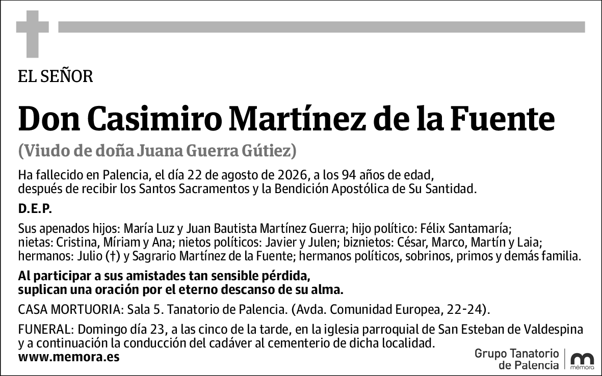 Casimiro Martínez de la Fuente