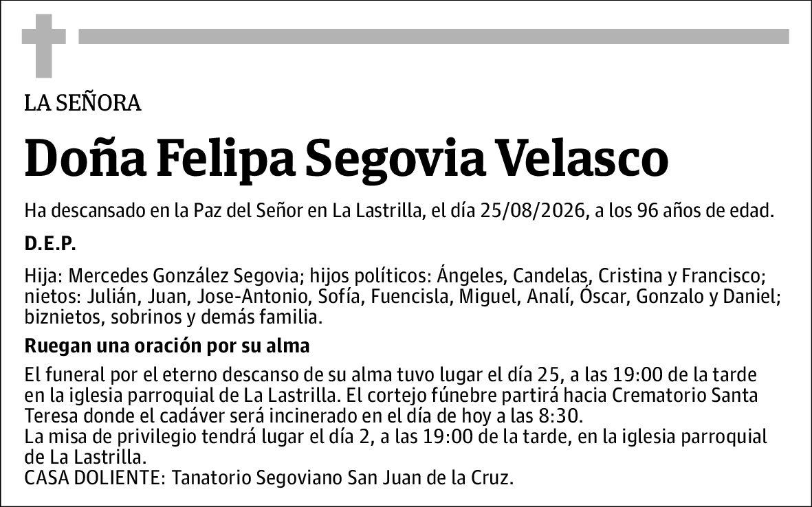 Felipa Segovia Velasco