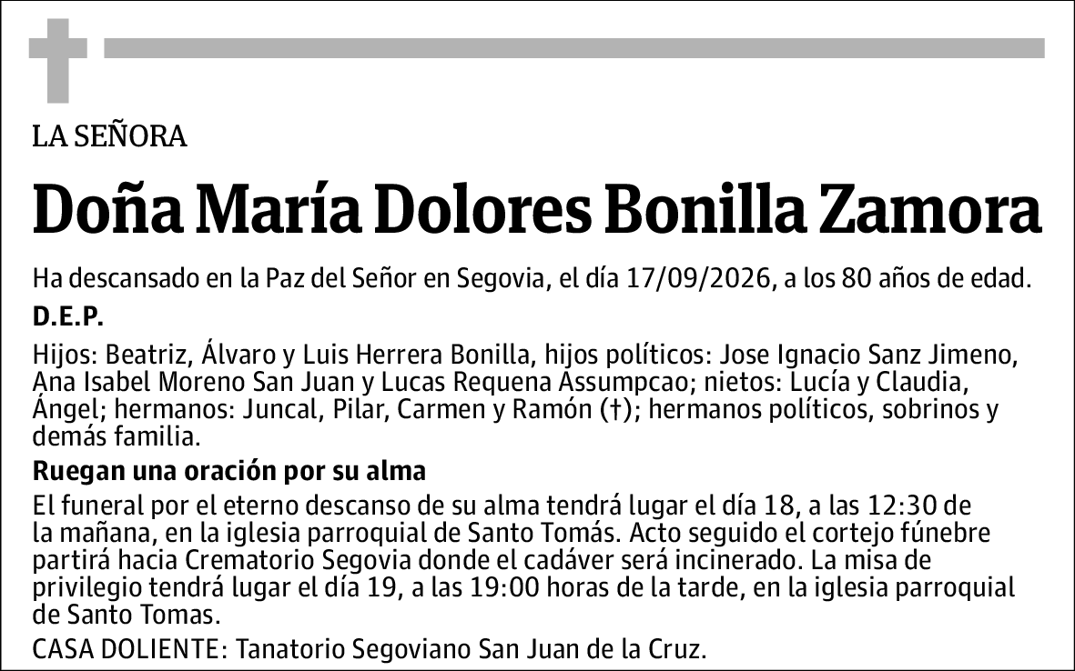 María Dolores Bonilla Zamora