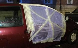 Uno de los vehículos afectados./Policía de Valladolid